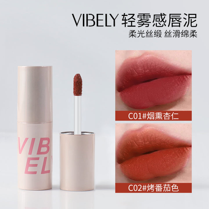 VIBELY微比莉轻雾感防水哑光唇釉丝绒雾面感持久唇泥口红跨境外贸
