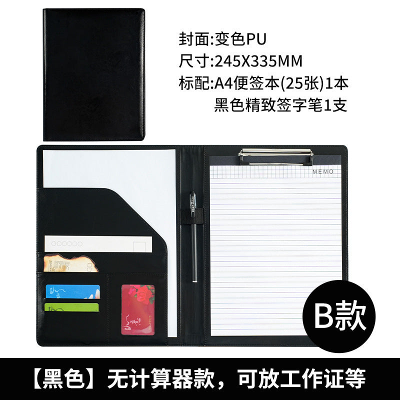 A 4 Multi-Function Leather Portfolio Folder – Business Manager Binder with Calculator