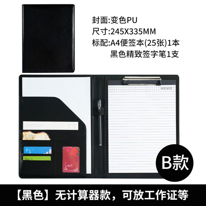 A 4 Multi-Function Leather Portfolio Folder – Business Manager Binder with Calculator