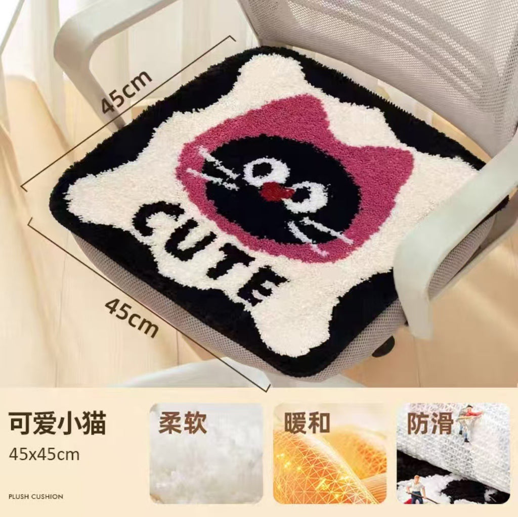 家用会客厅沙发坐垫卡通冬季耐脏隔凉TPR可水洗防滑底植绒椅子垫