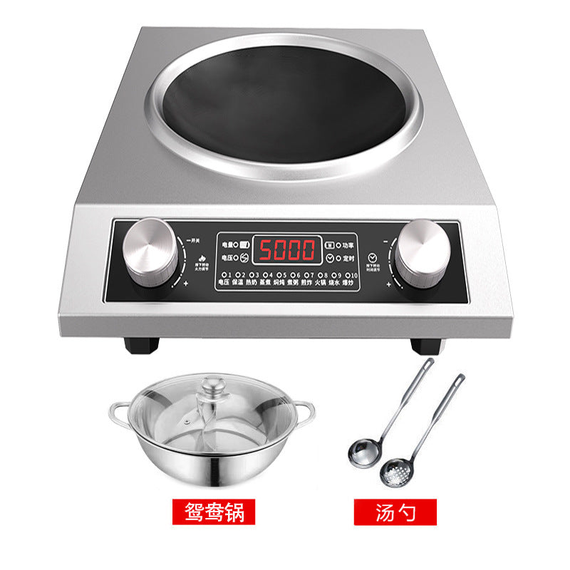 半 球凹面电磁炉5000W大功率家用新款凹灶电池炉厂家3500W猛火灶