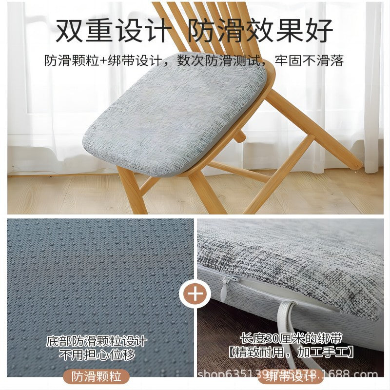 All Season Linen Memory Foam Seat Cushion Office Non Slip Student Thickened
