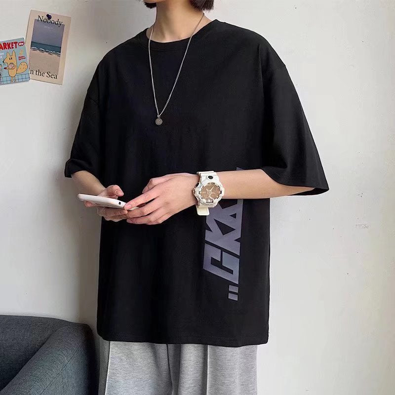 网红短袖t恤男潮牌ins原宿港风夏季新款衣服潮男搭配潮流帅气半袖
