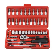 46pc Mini Ratchet Socket Wrench Set – Hex Allen Key Combo for Motorcycle & Car Repair