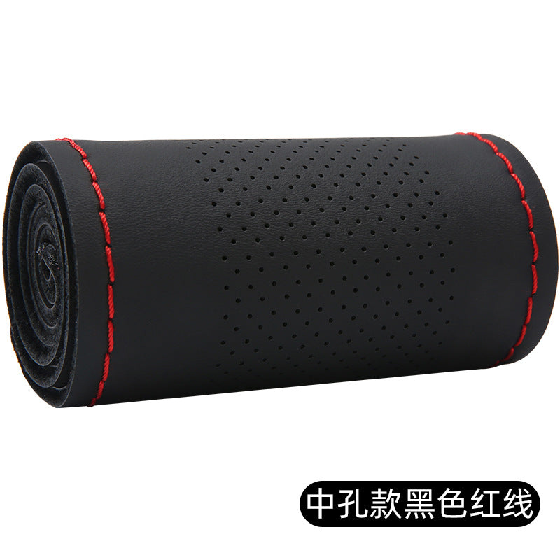 Top Layer Cowhide Steering Wheel Cover Large All Season Universal Car Genuine Leather Grip Cover