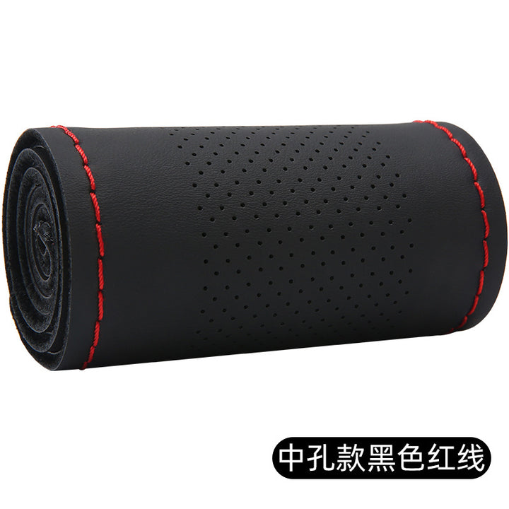 Top Layer Cowhide Steering Wheel Cover Large All Season Universal Car Genuine Leather Grip Cover