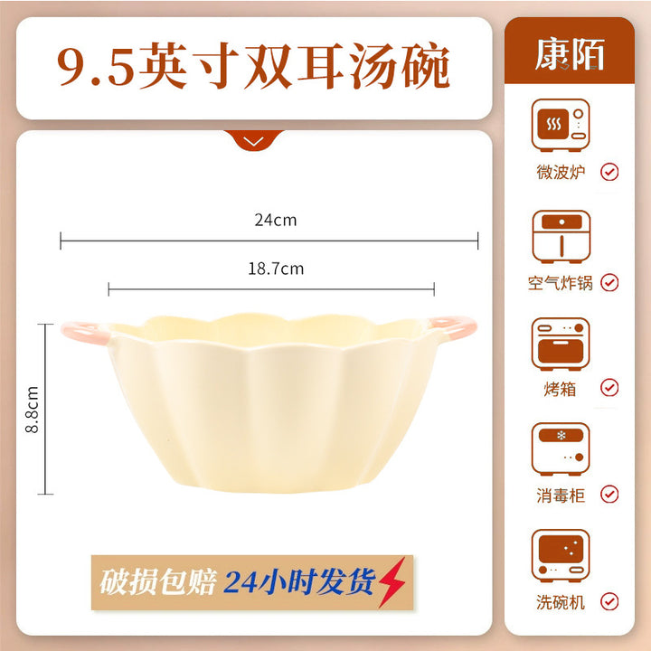 KANGMO Cream Style Underglaze Dinner Set - High Temperature Tableware Set