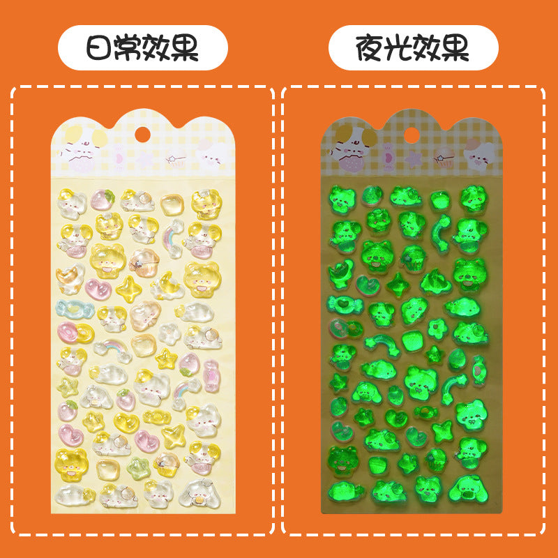 3 D Glow-in-Dark Crystal Diamond Stickers – Kids Cartoon Phone Case Decoration Stickers
