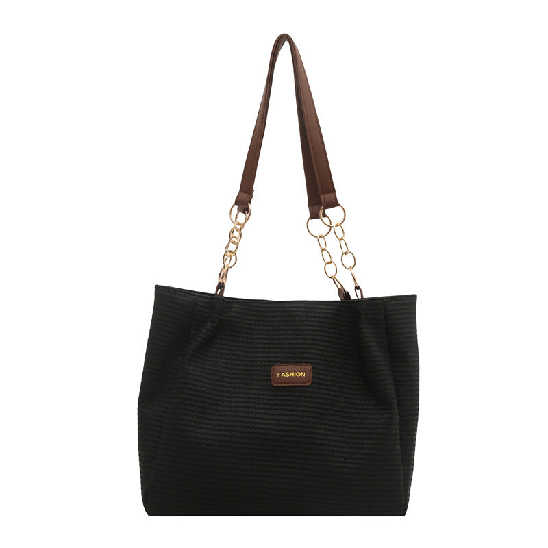 Popular Large Capacity Canvas New Women's Bag Casual Minimalist Shoulder Bag Commuter Versatile Tote Bag
