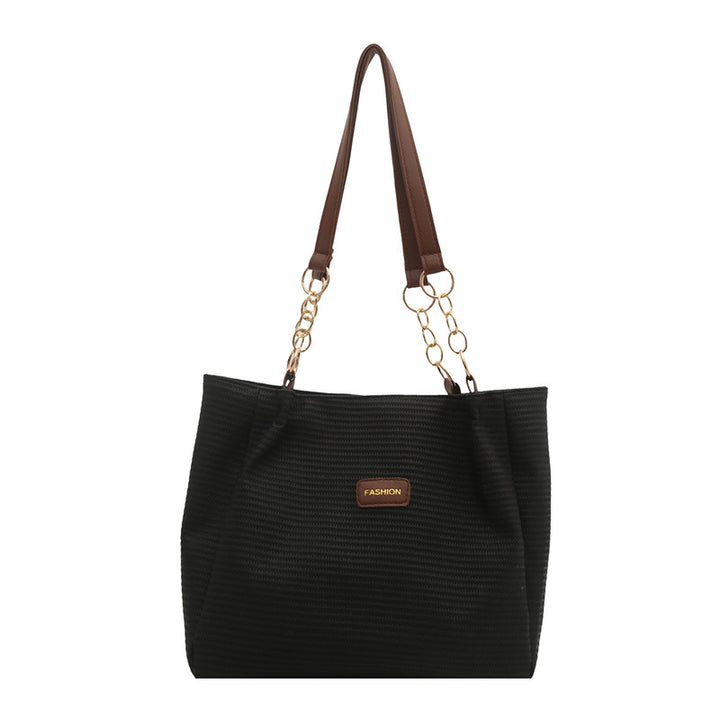 Popular Large Capacity Canvas New Women's Bag Casual Minimalist Shoulder Bag Commuter Versatile Tote Bag