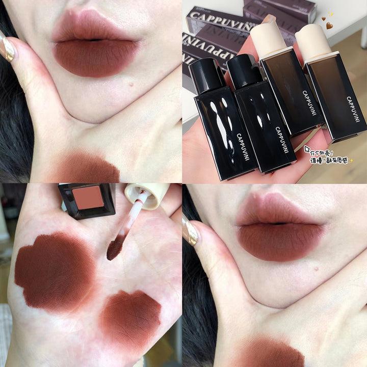 Cappuvini水波琥珀唇釉 丝绒镜面哑光持久不易沾杯显白学生口红