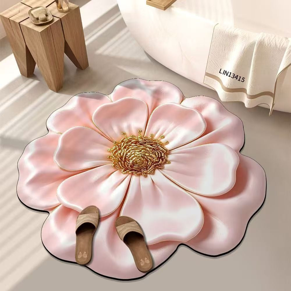 Nordic 3 DLight Luxury Floral Floor Mat Door Mat Non Slip Foot Mat