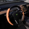 适用特斯拉ModelY3方向盘套 焕新翻毛皮方向盘套四季通用麂皮绒套