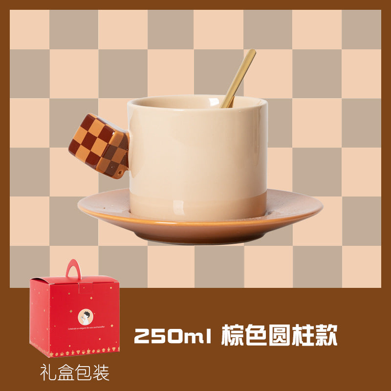 魔方陶瓷咖啡杯套装高端设计高级感高颜值杯碟马克杯子下午茶欧式