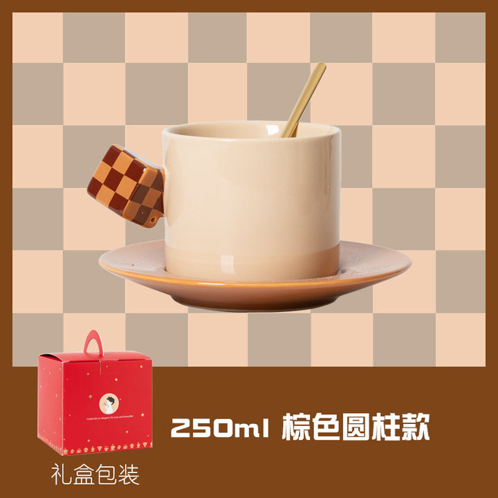 魔方陶瓷咖啡杯套装高端设计高级感高颜值杯碟马克杯子下午茶欧式