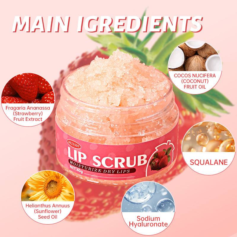 跨境现货唇部磨砂膏Strawberry Lip Scrub外贸去死皮唇部去角质