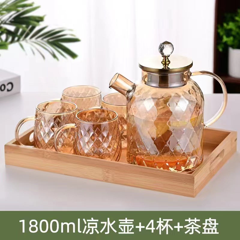 冷水壶茶具耐高温茶壶玻璃杯子套装家用客厅大容量花茶水果茶批发