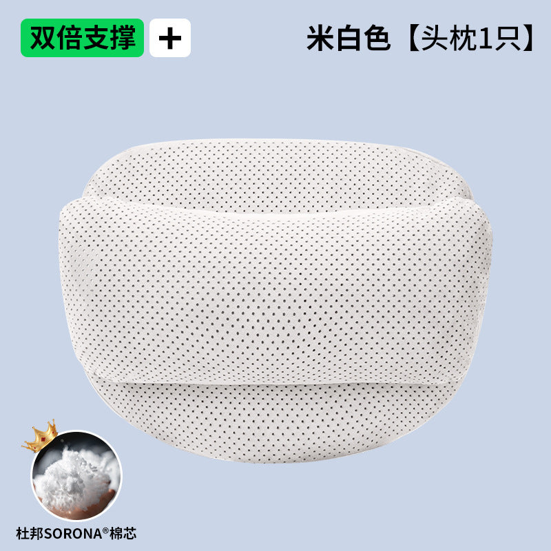 跨境爆款汽车头枕高级感打孔透气杜邦棉护颈枕车用座椅护腰靠垫枕