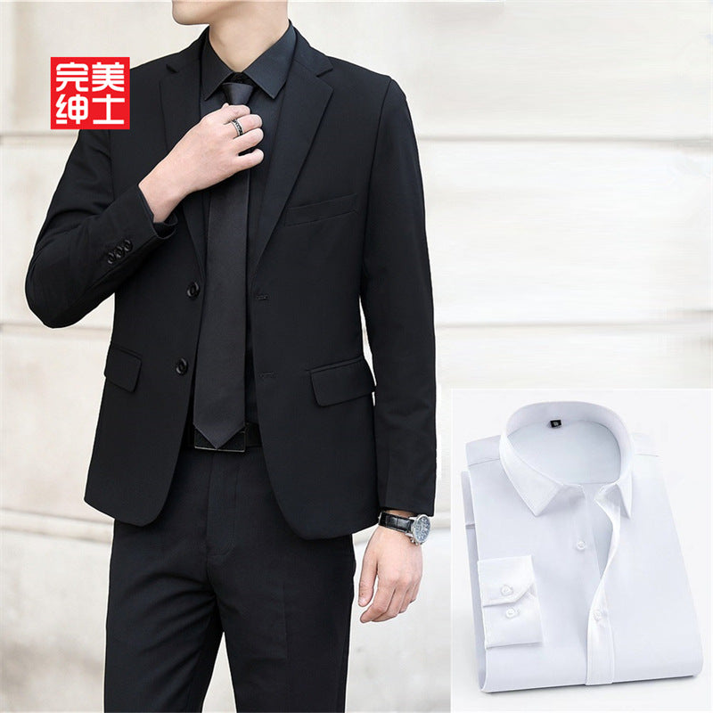 春秋季青年商务西服套装男士西装西裤三件套婚庆礼服新郎伴郎团体