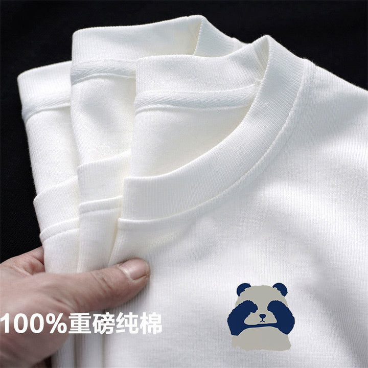 厂家货源批发夏季纯棉短袖T恤男士宽松圆领休闲夏装潮牌情侣上衣