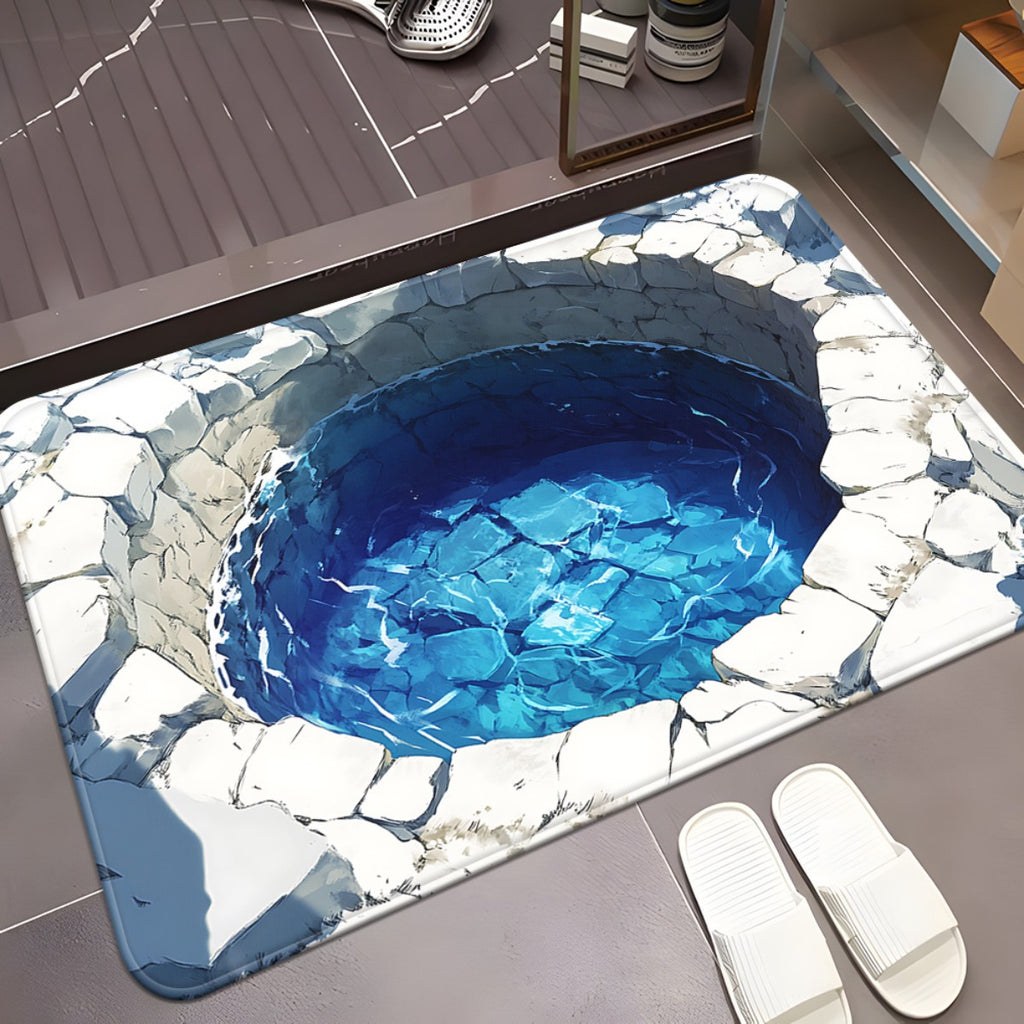 跨境TEMU热销立体视觉陷阱地垫家用耐脏耐磨入户门垫浴室吸水脚垫