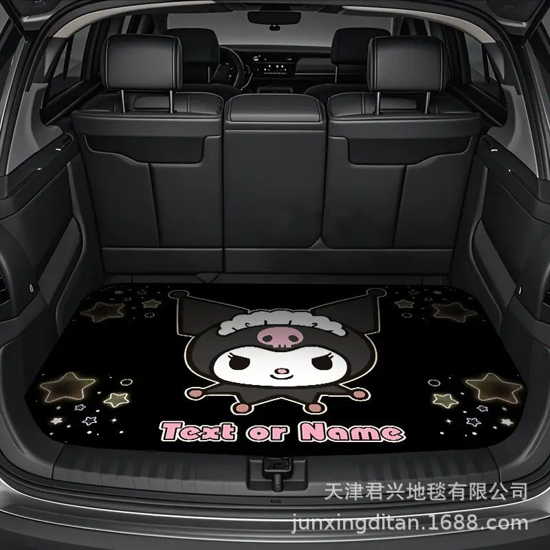 跨境亚马逊简约汽车专用后备箱地垫耐脏耐磨易打理防尘水晶绒垫子