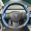 适用特斯拉焕新版Model3 Y翻毛皮方向盘套超薄吸汗专用方向盘卡套