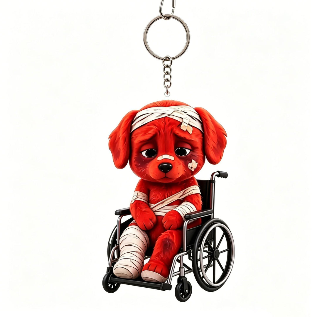 Indestructible Little Red Dog Acrylic Keychain