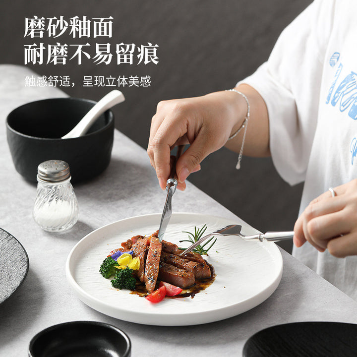 高级感碗碟套装家用简约高颜值碗盘乔迁碗筷碗具釉下彩餐具套装
