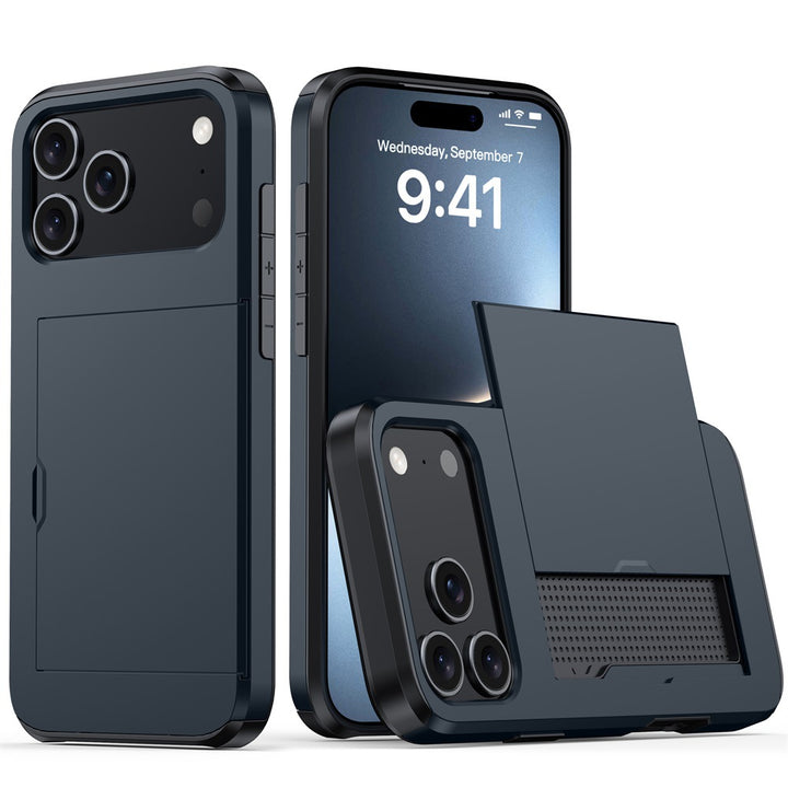 For iPhone 17 Phone Case iPhone 16 Slide 2-in-1 Shockproof 15 Pro Wallet Protective Case 34
