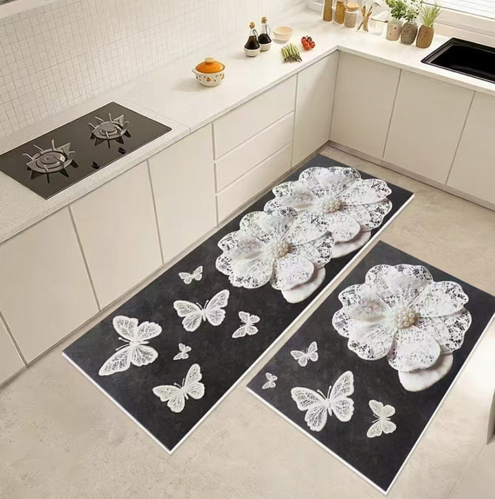 3 d Elegant Living Room Kitchen Entryway Bedroom Floor Mat Stain Resistant Foot Mat