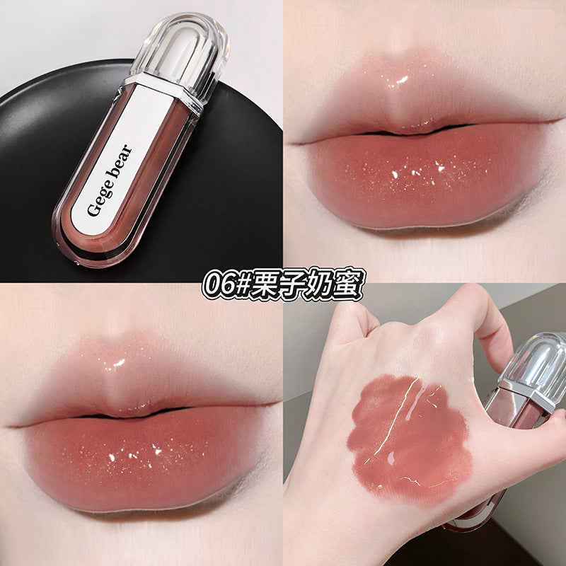 Gege bear戈戈小熊水感润泽保湿唇蜜纯欲裸色女生显白口红