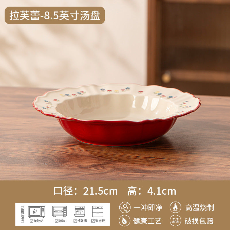新款碗碟套装高颜值陶瓷结婚新婚礼品餐具碗家用小清新釉中彩餐具