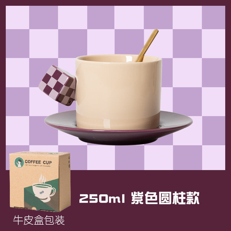 魔方陶瓷咖啡杯套装高端设计高级感高颜值杯碟马克杯子下午茶欧式
