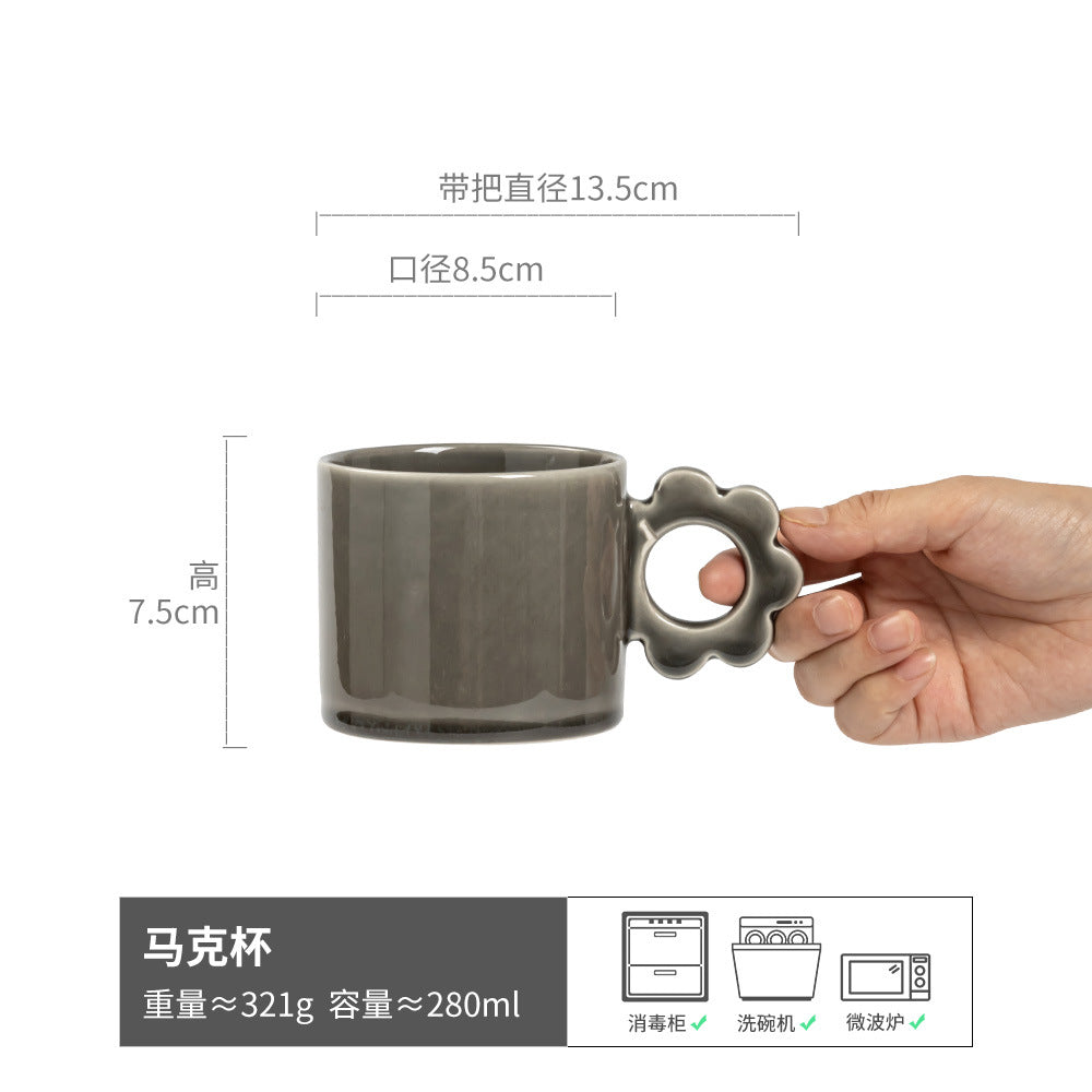 高颜值网红马克杯家用陶瓷情侣水杯ins风复古咖啡杯批发创意杯子