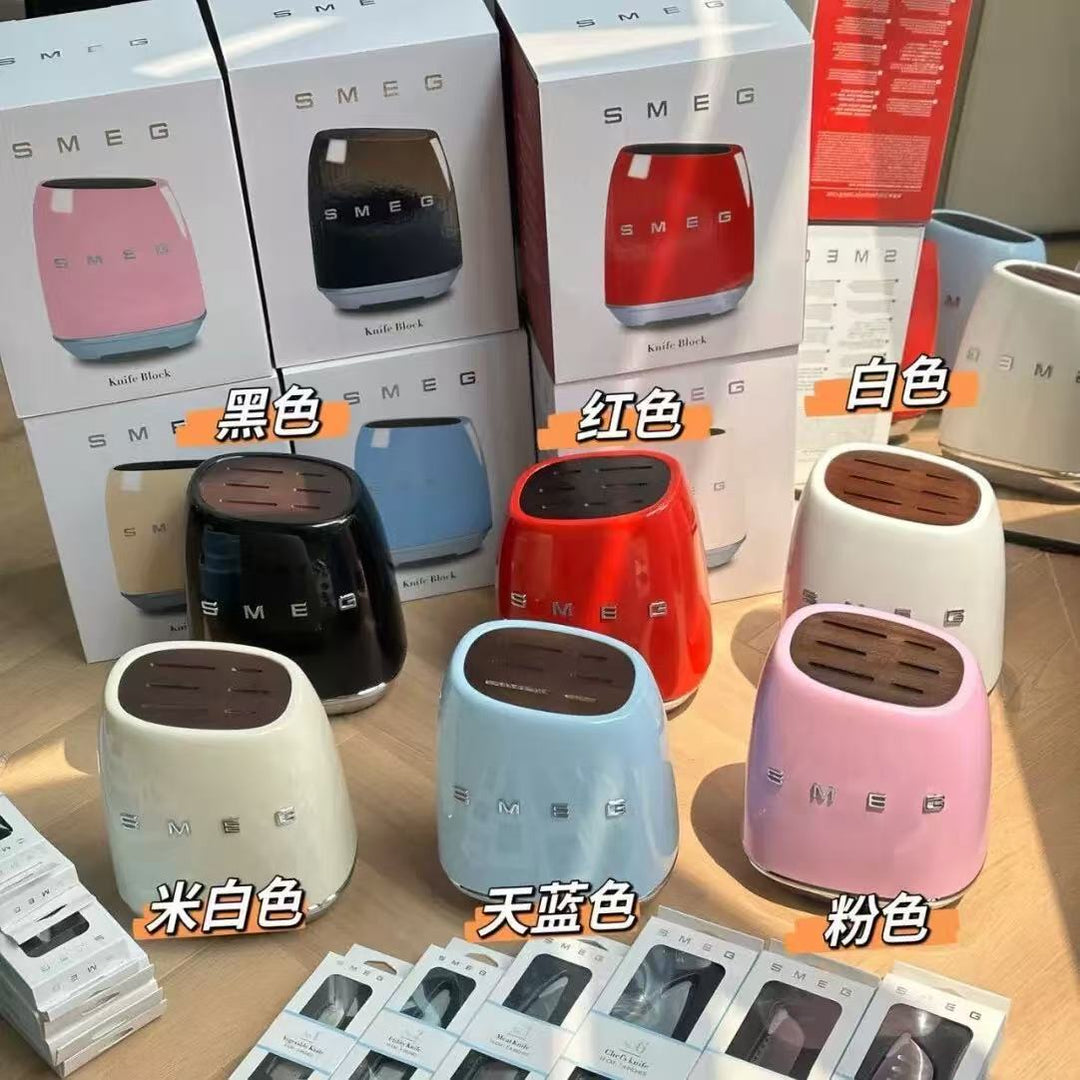 斯麦格smeg厨房刀具套装高颜值复古家用不锈钢菜刀刀架厂家直销