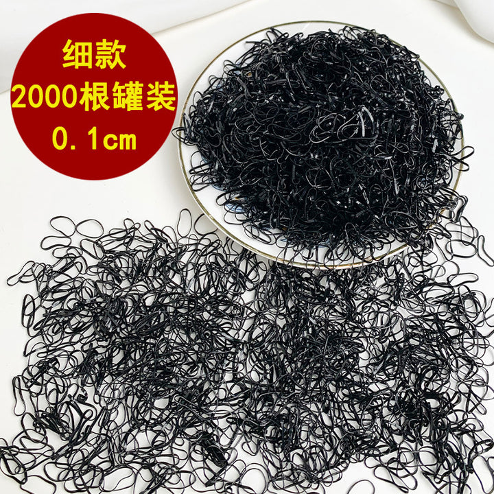 橡皮筋女扎头发加粗加厚发圈一次性高弹力耐用黑色胶圈小头绳大人