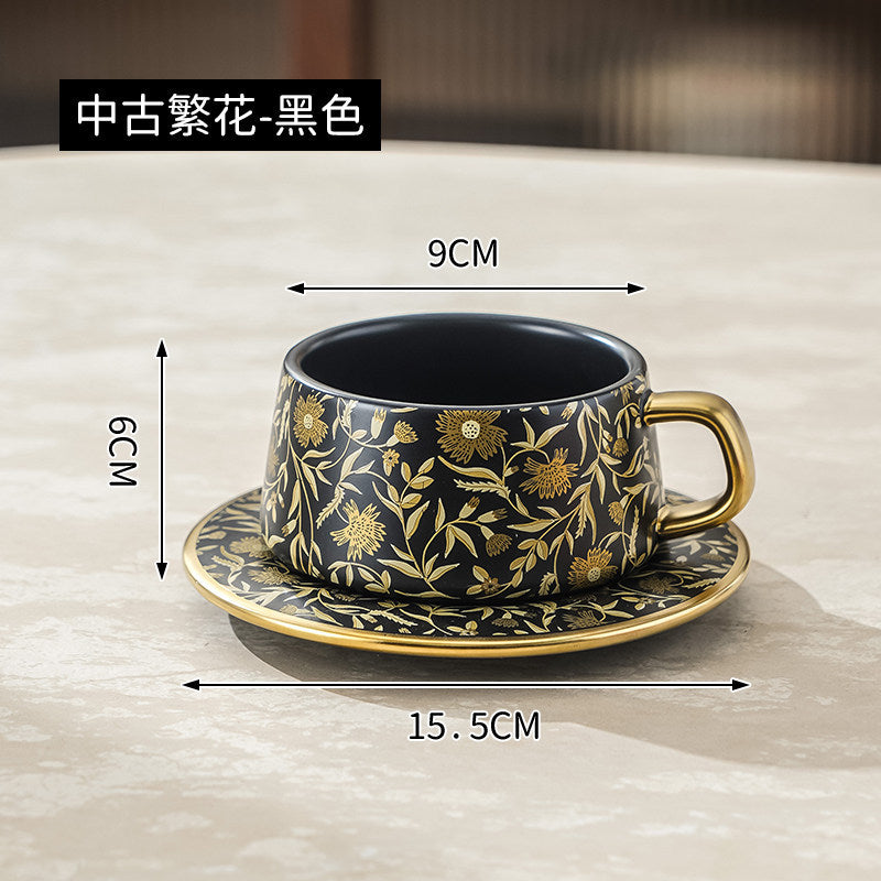 陶瓷咖啡杯碟高级感家用拿铁拉花杯商用咖啡馆咖啡杯实用伴手礼品