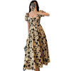 Sexy Floral Off-Shoulder Slip Dress – French Vintage Slim Fit Maxi Dress