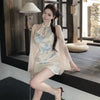 Sleeveless Qipao Mini Dress – Elegant Floral Print Bodycon Short Dress