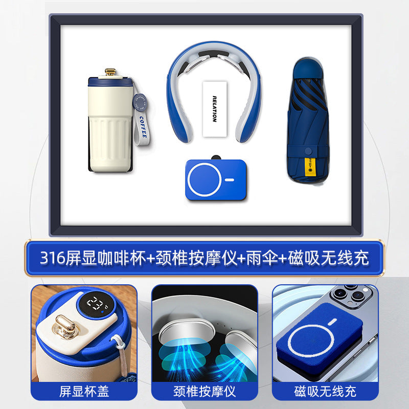 商务礼品套装咖啡杯颈椎仪礼盒活动创意礼品定制LOGO伴手礼送客户