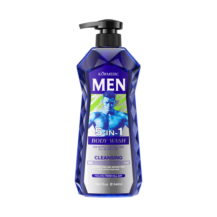 跨境KORMESIC5合1男士全英文沐浴露Body Wash清爽保湿厂家批发