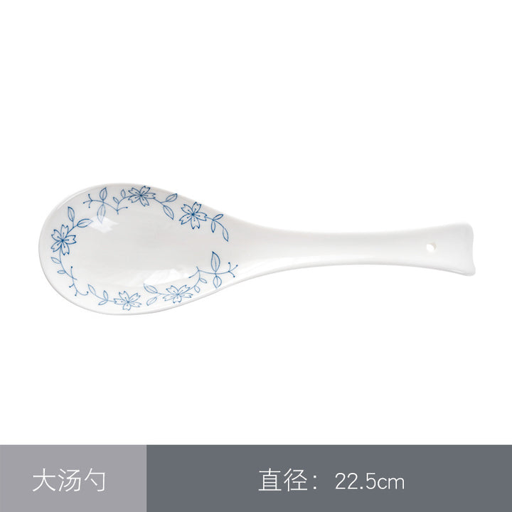 釉下彩餐具碗碟套装家用吃饭碗面碗汤碗景德镇陶瓷缠枝莲系列碗盘