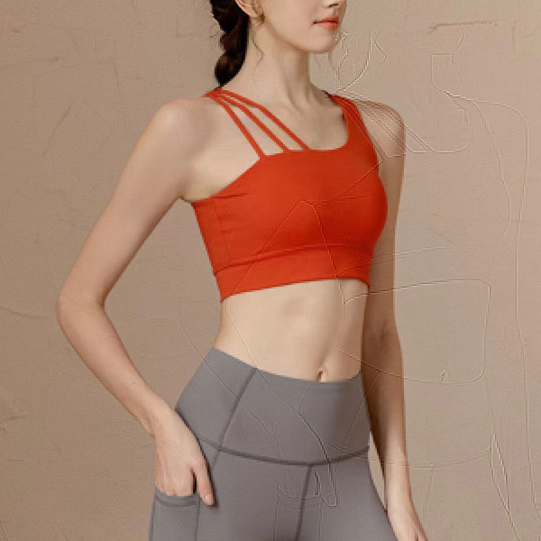 高强度美背款上衣运动内衣女防震文胸跑步健身带胸垫瑜伽服背心
