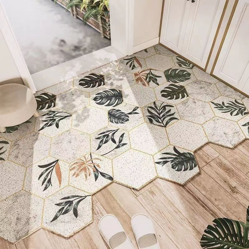 北欧丝圈地垫入户门地垫垫高级感pvc进门脚垫可裁剪耐脏防滑门口
