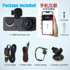 HD Rear View 3-Lens Car Dash Cam – Phone Connected Vehicle Recorder