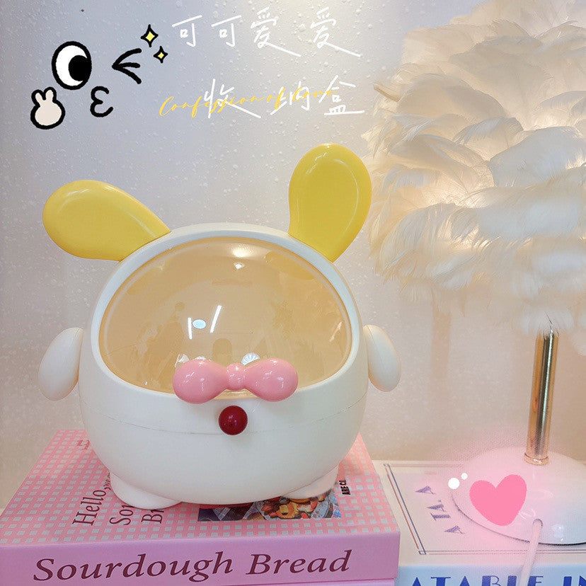创意墩墩狗发饰盒桌面大容量防尘收纳盒儿童发圈头绳储物首饰盒子