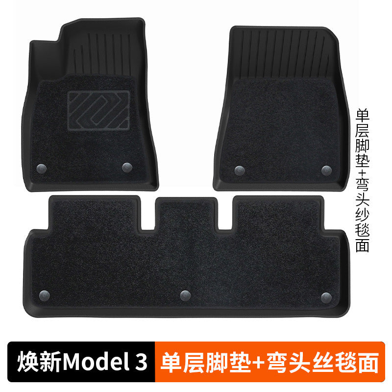 适用特斯拉ModelY脚垫model3Ytpe汽车丫特斯拉焕新y脚垫跨境服务