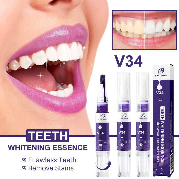 跨境莲碧泉LanthomeV34旋转式美牙洁牙笔teeth whitening pen 4ml