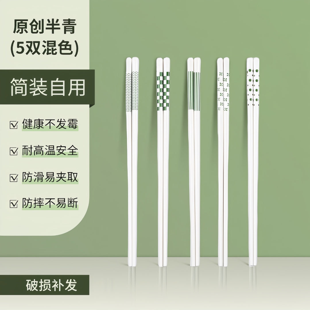 KANGMO Fresh Single Ceramic Tableware Set - Housewarming Bowls Plates & Chopsticks